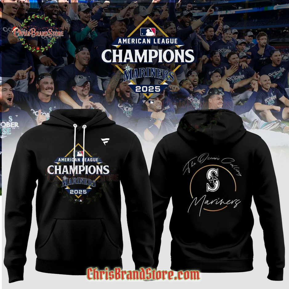 2025 American League Seattle Mariners Black Hoodie