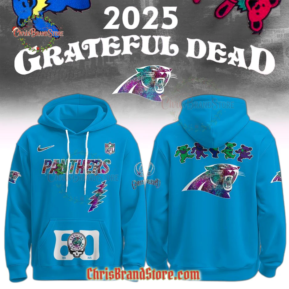 Carolina Panthers Grateful Dead 60th 2025 Hoodie