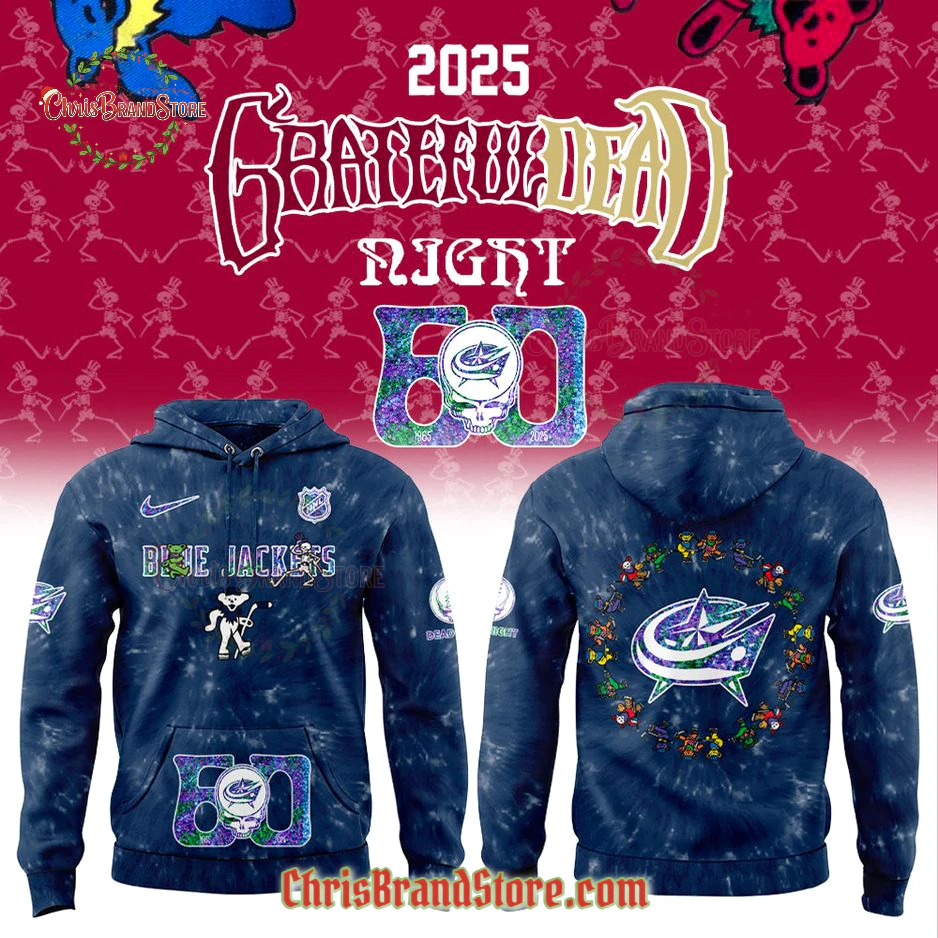 Columbus Blue Jackets Grateful Dead 60th Anniversary Limited Hoodie
