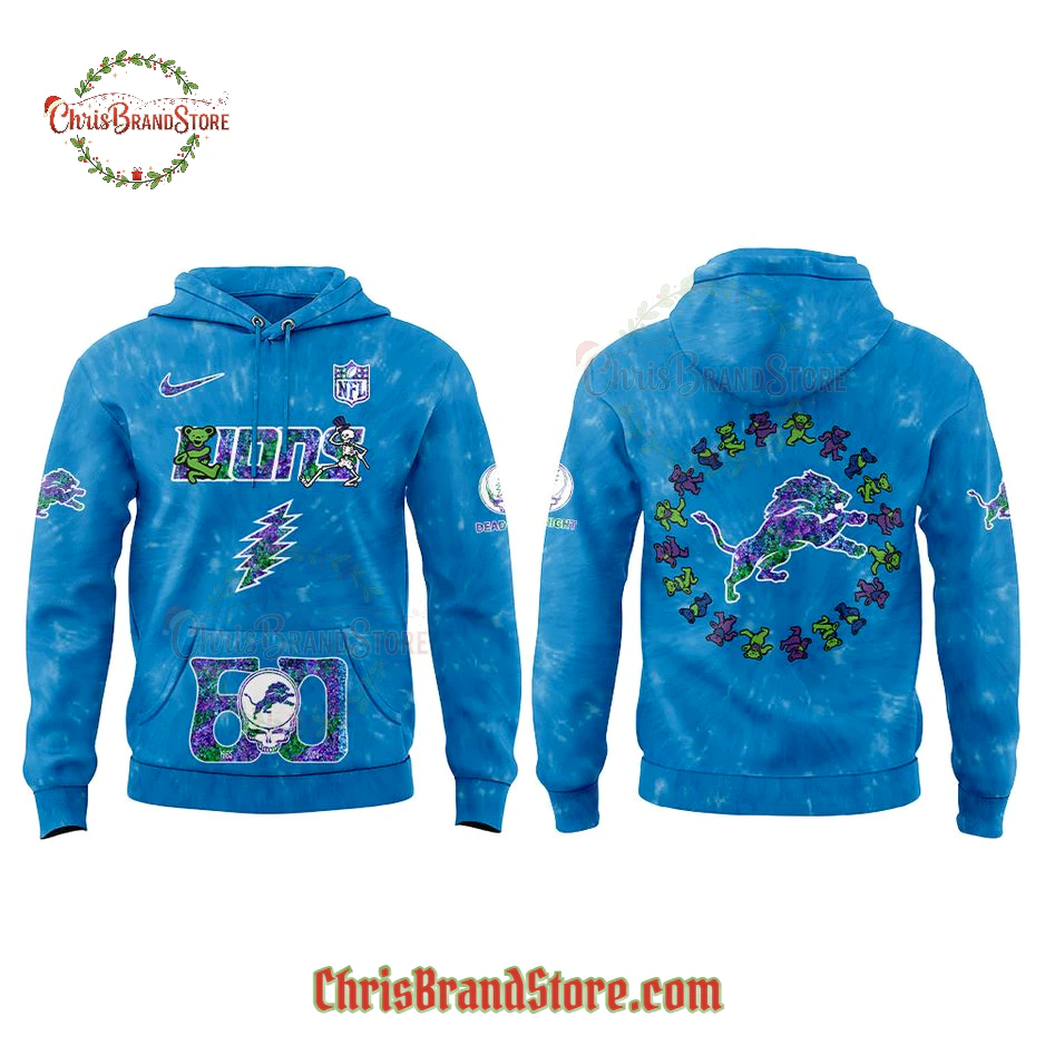 Detroit Lions Grateful Dead 60th Anniversary Limited Hoodie