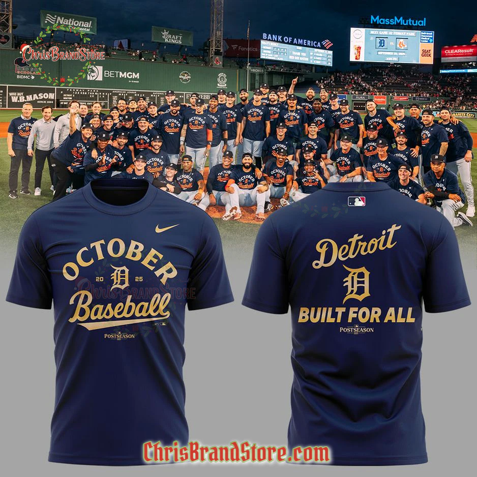Detroit Tigers MLB Postseason Locker Room Combo Gold Shirt