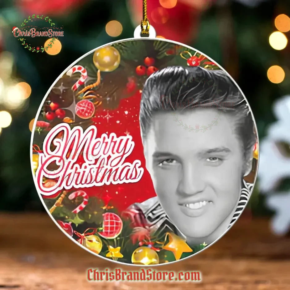 Elvis Presley Merry Christmas Acrylic Ornament
