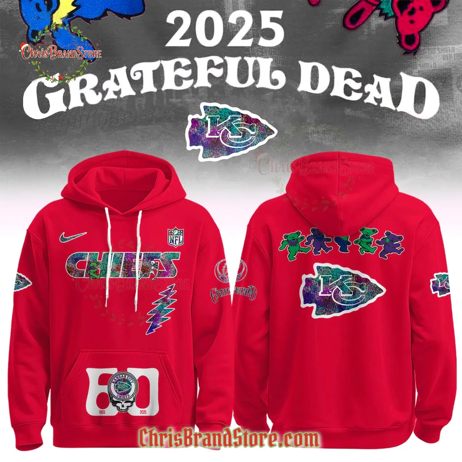 Kansas City Chiefs Grateful Dead 60th 2025 Hoodie