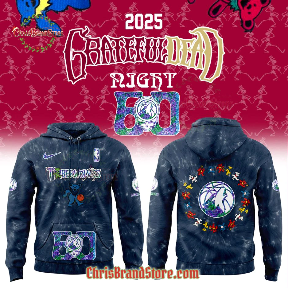 Minnesota Timberwolves Grateful Dead 60th Anniversary Limited Hoodie