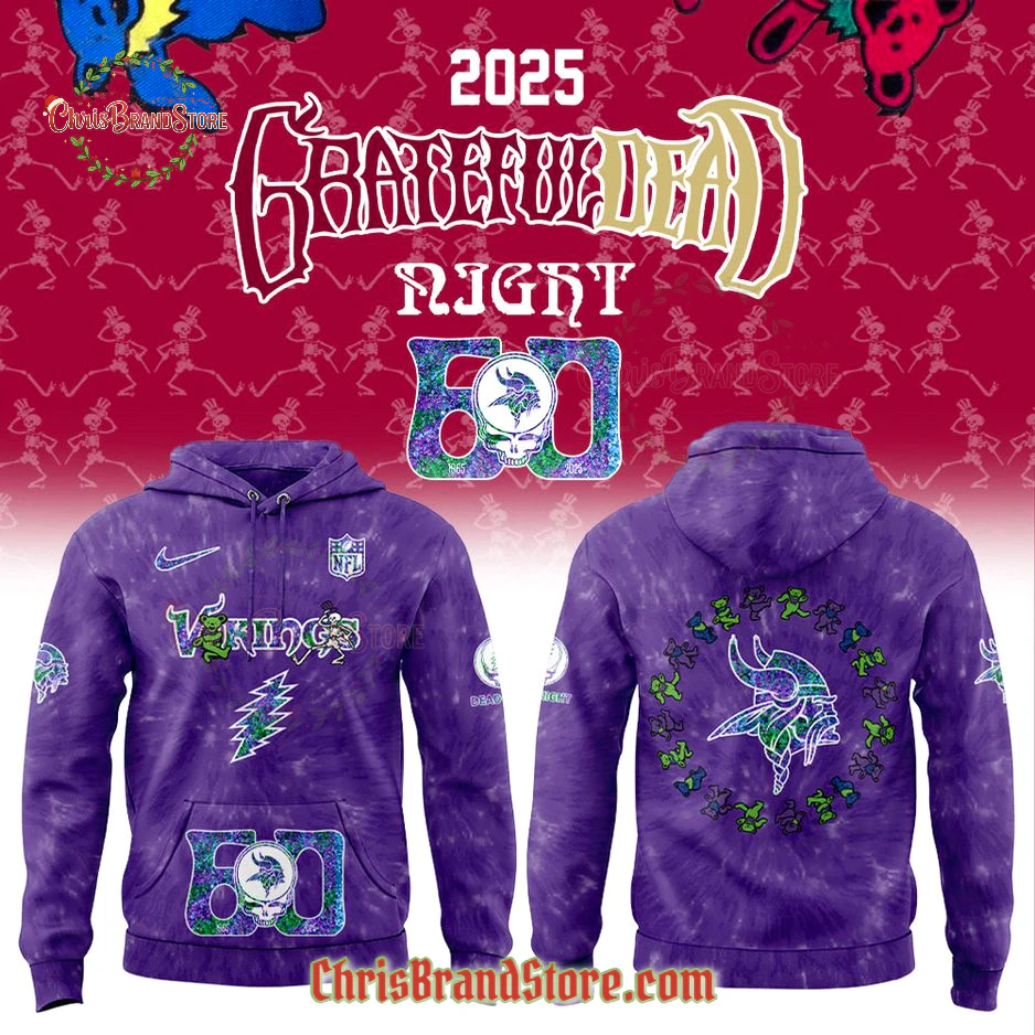 Minnesota Vikings Grateful Dead 60th Anniversary Limited Hoodie