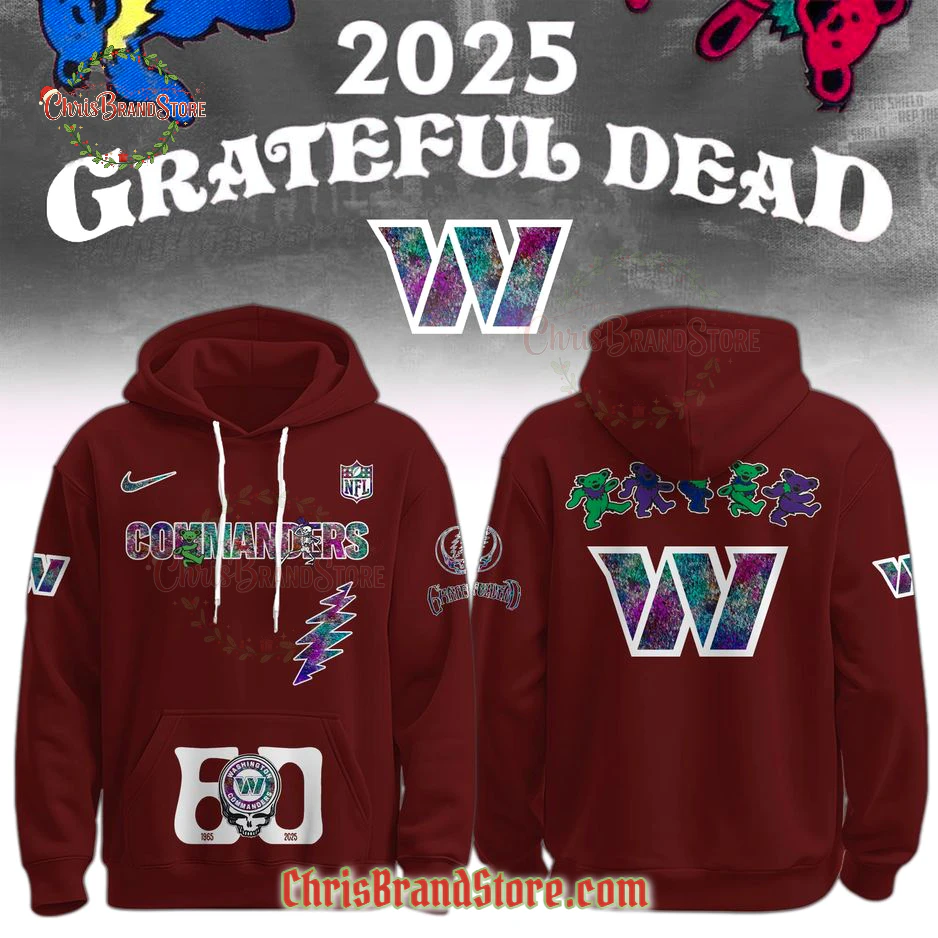 Washington Commanders Grateful Dead 60th 2025 Hoodie
