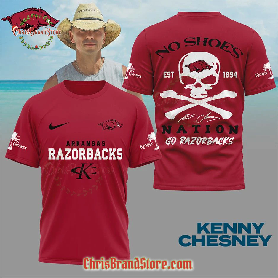 Arkansas Razorbacks x Kenny Chesney "No Shoes Nation" Woo Pig Sooie T-Shirt