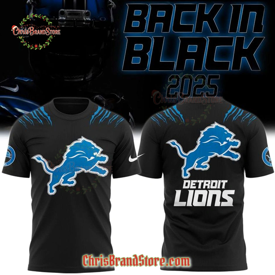 Back In Black Detroit Lions 2025 Collection T-Shirt