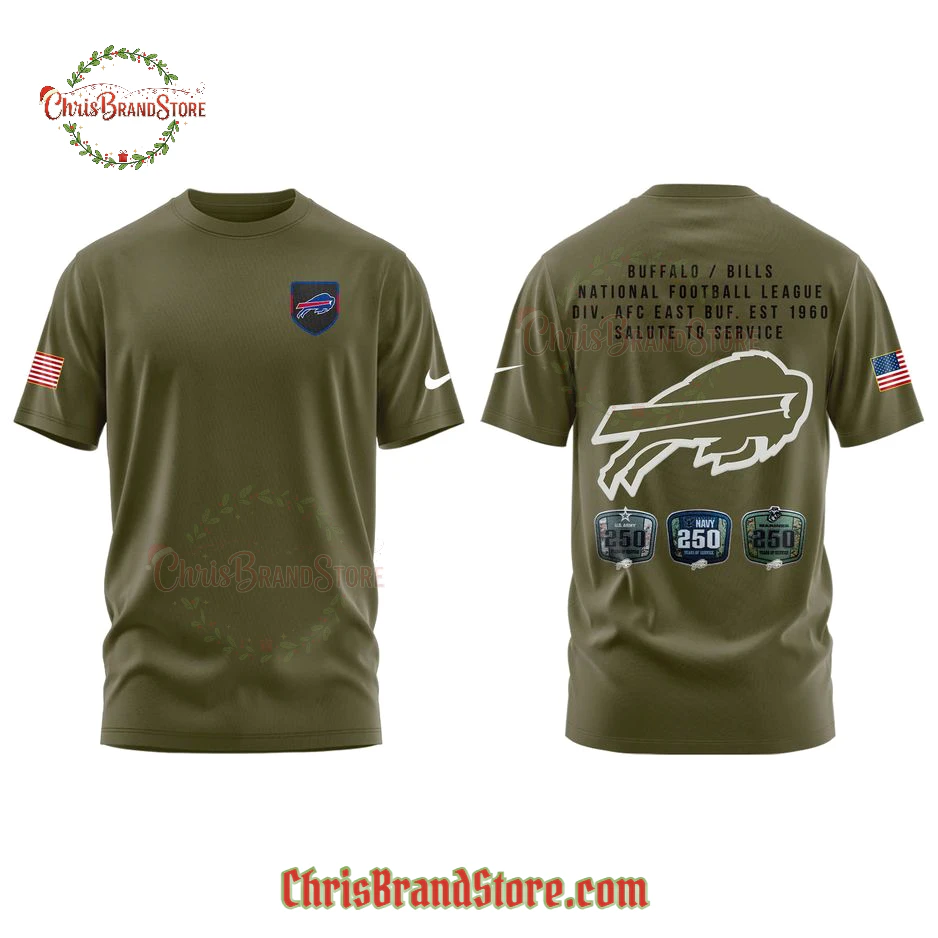 Buffalo Bills Salute to Service 250th Birthday 2025 T-Shirt, Hoodie
