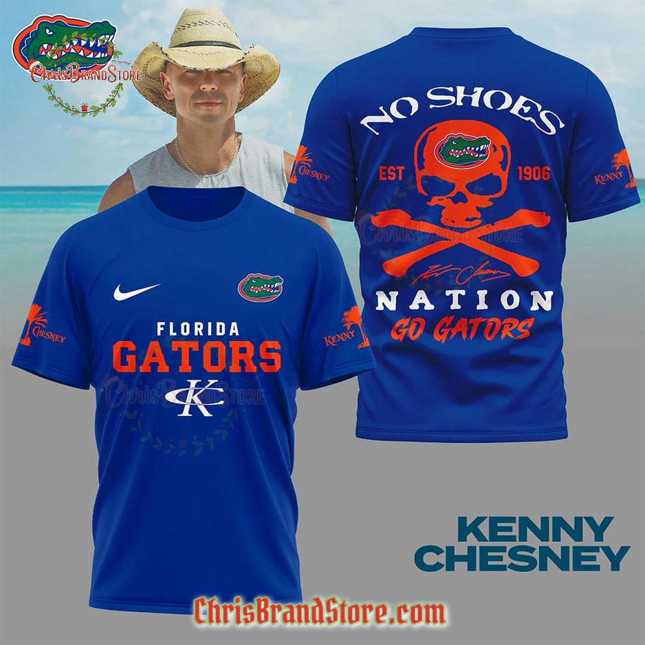 Florida Gators x Kenny Chesney "No Shoes Nation" Go Gators Beach Limited 3D T-Shirt