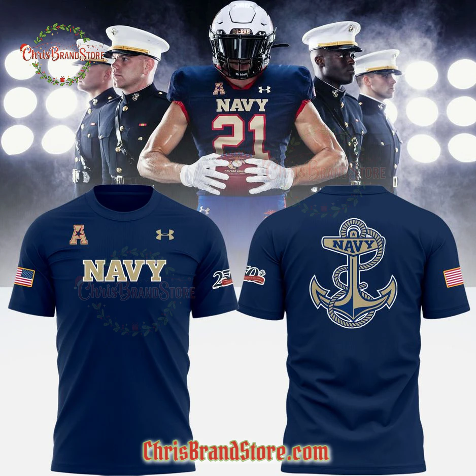 Navy Athletics Football Happy 250th Birthday US Marines T-Shirt