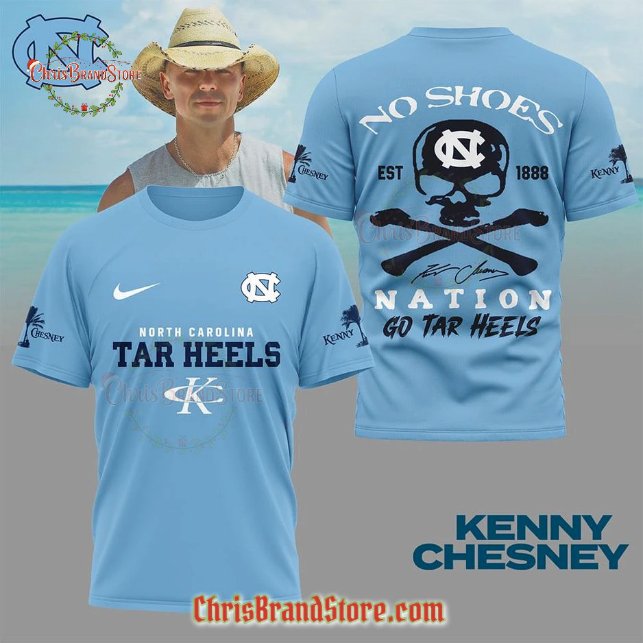 North Carolina Tar Heels x Kenny Chesney "No Shoes Nation" Go Heels 2025 T-Shirt