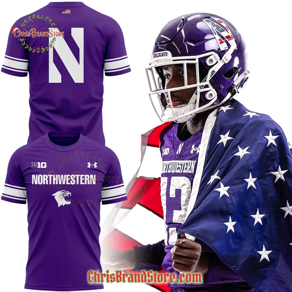 Northwestern Wildcats Football Military Appreciation Gameday 2025 T-Shirt