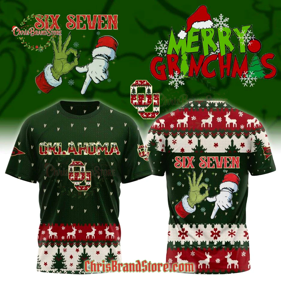 Oklahoma Sooners Six Seven 2025 Merry Grinchmas T-Shirt, Hoodie