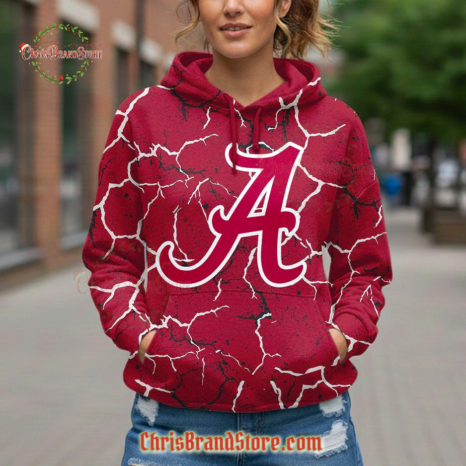 Alabama Crimson Tide Messy Bun Game On Roll Tide Hoodie