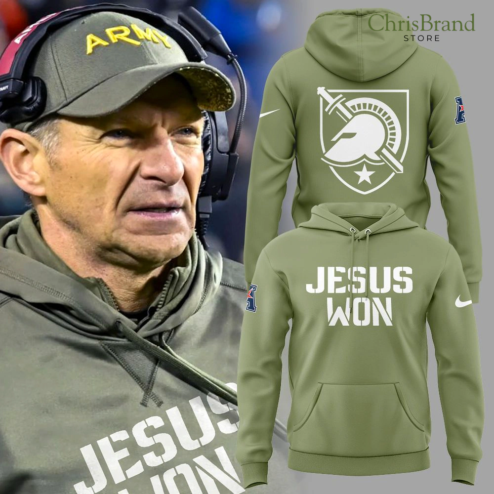 Army West Point x Coach Jeff Monken Jesus Won Hoodie