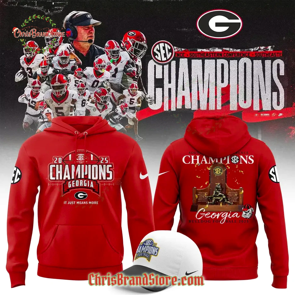 Georgia Football Champs 2025 Limited Red Hoodie