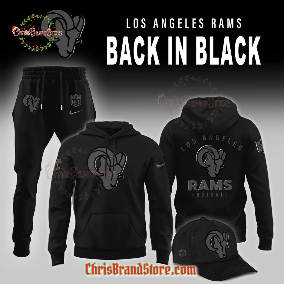 Los Angeles Rams 2025 Back In Black Collection Hoodie