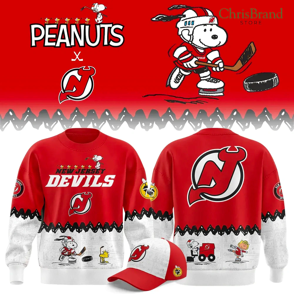 New Jersey Devils 2025 Peanuts Night Sweatshirt