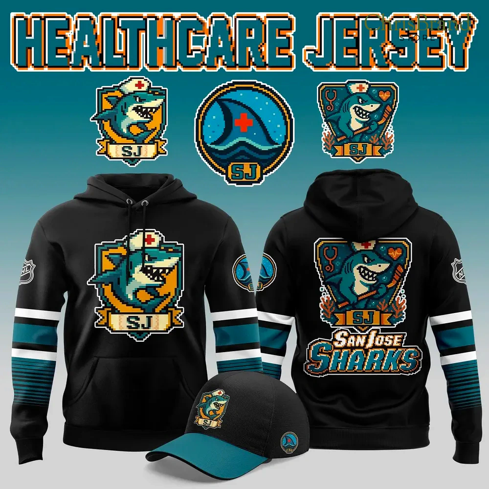 San Jose Sharks Behind The Logo Healthcare Hoodie